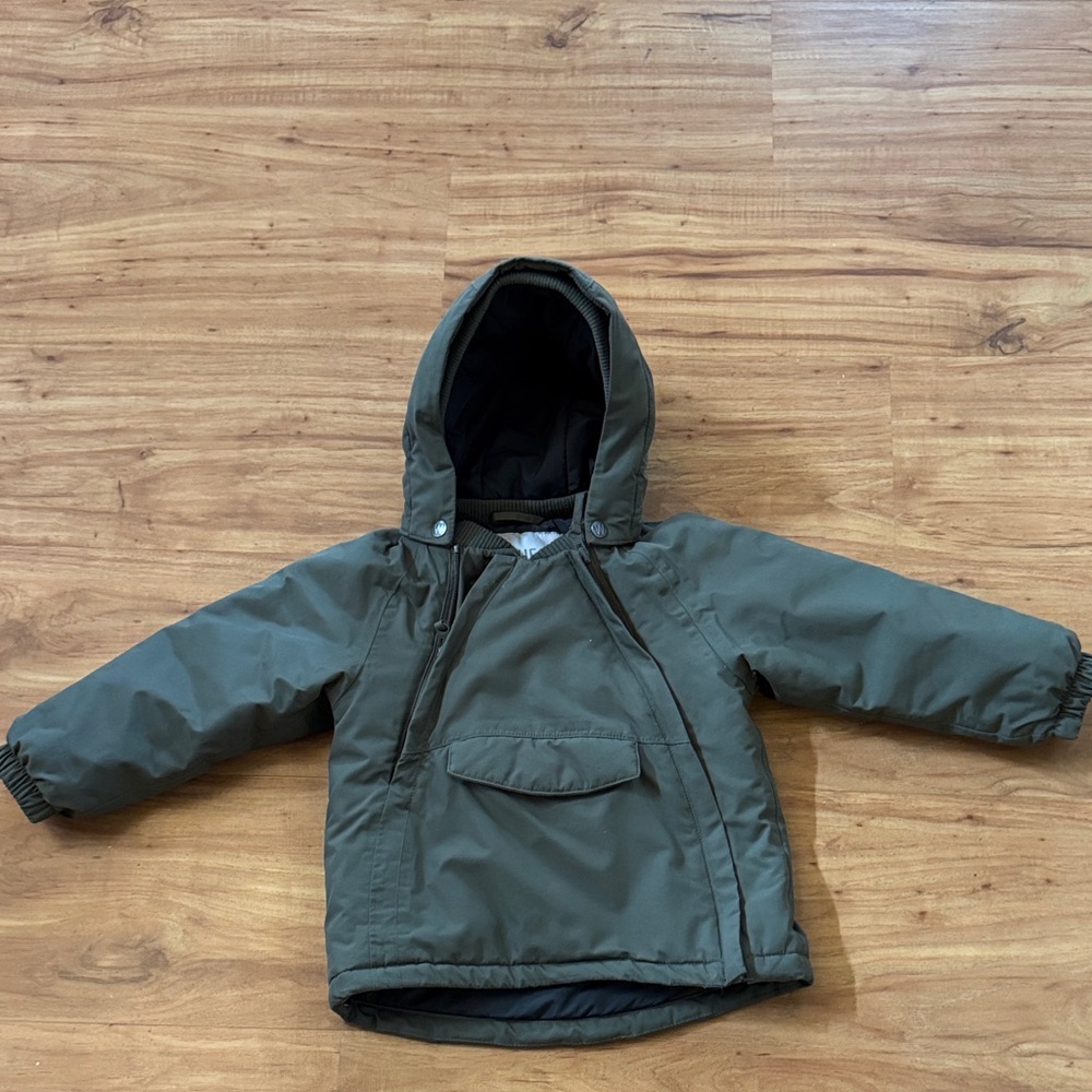 Kids Olive Green Hooded Jacket